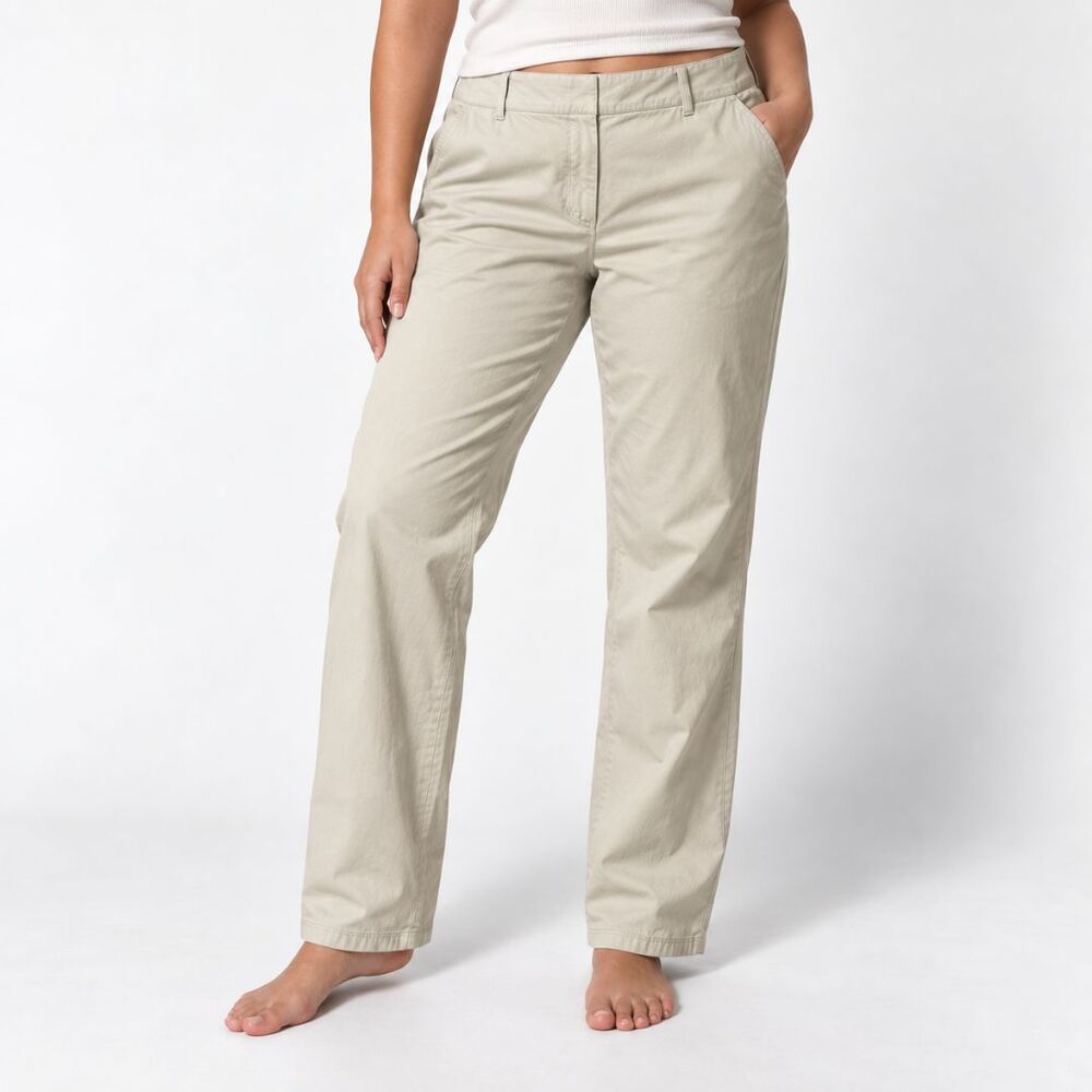 Brooks Brothers Womens 14 Beige Khaki Straight Leg Chino Pants Classic Preppy